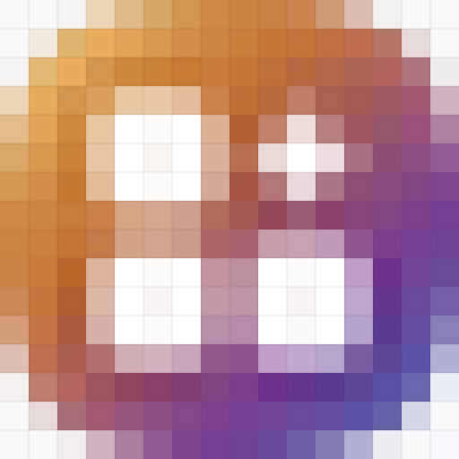 The iconwright icon at 16 pixels, magnified so each pixel is visible